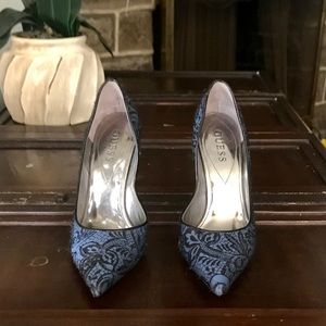 GUESS Sculpted Lace Pattern Heels
